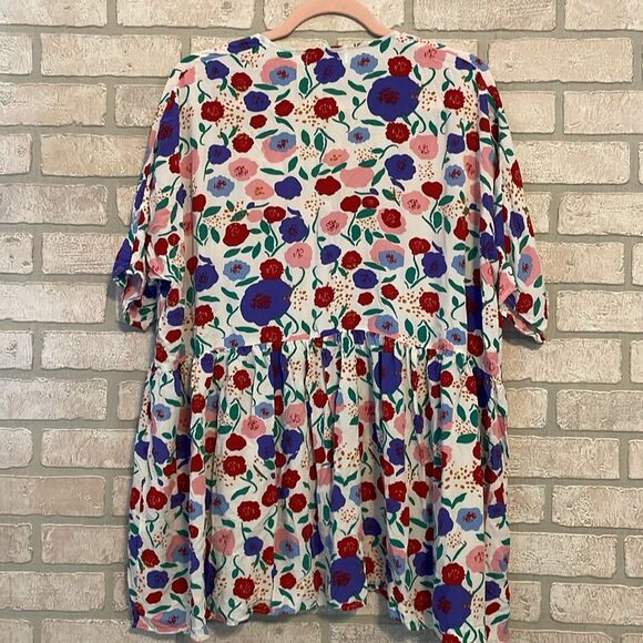 Petal & Pup Keats Floral Babydoll Mini Shirt Dress size S/M - Picture 8 of 10